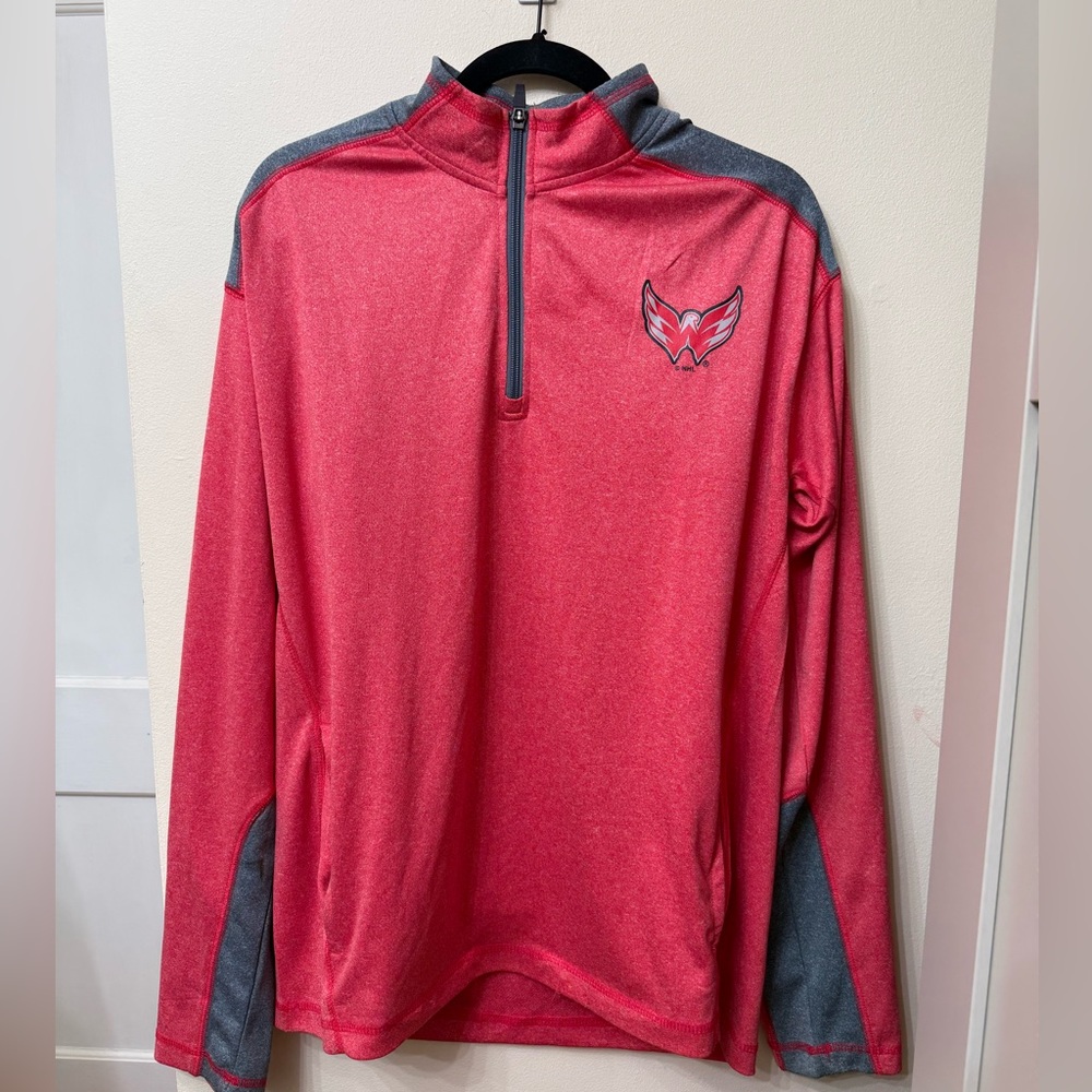 NHL Capitals Men’s L Performance Quarter Zip Hockey Washington DC Lightweight